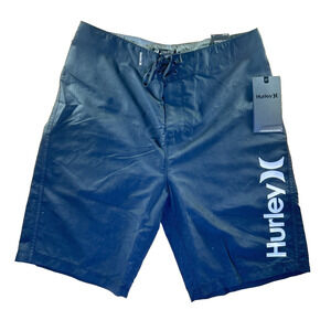 Hurley Phantom Swim Trunks 21" Mens 30 Black Board Shorts Boardwalk
